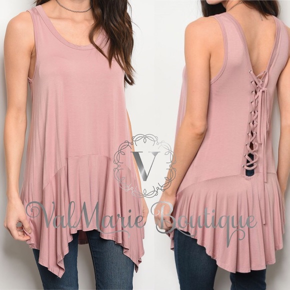 Lace up Mauve Tunic - Picture 2 of 7